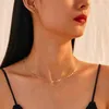 Chains Women Delicate Satellite Chain Clavicle Choker Necklaces Chic Golden 18 K Plated Stainless Steel Neck Collar Gifts JewelryChains Elle