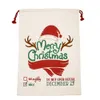 Nouveau Noël Père Noël Sacs Toile Coton Sacs Grand Lourd Cordon Cadeau Sacs Personnalisé Festival Fête Décoration De Noël Livraison De La Mer