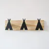 Hooks & Rails INS Nordic Tent Row Hook Solid Wood Wall Coat Rack Towel Mask Clothes Hangers Kids Room Decoration Keys Holder Organizer