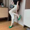 2021 New Fashion Sweet Stiletto Super High Heel Heel 얕은 입이 뾰족한 스웨이드 보우 여자 신발 웨딩 신발 g220527