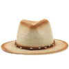 Chapeau de plage d'été Simple pour hommes et femmes, chapeau de Cowboy occidental en paille d'extérieur, casquette de soleil, Sombrero Hombre Cowgirl Jazz