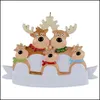 Decoraciones navideñas Suministros festivos para fiestas Hogar Jardín 2022 Nuevo árbol Colgante Decoración Resina Muñeco de nieve Navidad Elk Diy Hom Dhawy