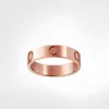 4mm 5mm titanium steel silver love ring men and women rose gold jewelry for lovers couple rings gift