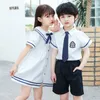Kläder sätter 1set barn japansk koreansk dagis skol uniform marin sjöman uniformer barn skitr trett trett byxor sommar 2022