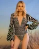 womens swimwear one-piece sexy swimming suits for summers Personalized printing puff long sleeve beachwears good stretch slim fit bathing wear maio moda praia