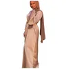 Casual Jurken Ramadan Moslim Mode Satijnen Maxi Voor Vrouwen Hijab Jurk Eid Abaya Dubai Turkije Abaya Islam Caftan Robe Longue femm2950242