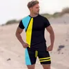 Mens Tracksuits High Quality Leisure Loose Short Sleeve Suit Designer Clip Fashion Sportwear Jogging Sweatshirt Beach Pants Custom