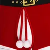 Männer Weihnachten Samt Höschen Ouvert Boxer Shorts Flauschigen Ball Sexy Dessous Unterwäsche Niedrige Taille Elastische Bund Unterhose G220419