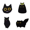 Spettatura a forma di gatto nero fumetto unisex unisex simpatici animali da abbigliamento per spille in lega zaino in legata smalti smalti badge corsage accessori7839083