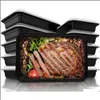 Boîte à lunch jetable avec couvercle Vaisselle jetable Préparation de repas 750 ml Conteneur de nourriture à emporter en plastique Micro-ondes Ft7J Drop Delivery 2021 Kitche