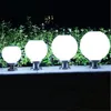 Round Solar lamps LED Ball Shape Pillar Light White acrylic globe Outdoor waterproof post light fence lighting landscape courtyard garden