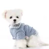 Faux Deux Pièces Plaid Design Chandails Chauds Pour Chiens Automne Et Hiver Chien Vêtements Avec Buttom Dog Outfit Vêtements Rose Bleu L220810