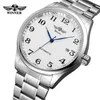 Armbandsur mode herr- och kvinnors klocka rostfritt stål rem vita urtavla automatiska mekaniska Watchwristwatches