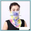 Kobiety szalik maska ​​jedwabny chusteczka szyfonowa na zewnątrz wiatrowoodporne półprzepustne maski przeciwsłoneczne maski na imprezę imprezową dostawę 2021 Designer Hous