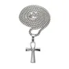 Mens Cross Diamond wisiorek pełen cyrkonu solidna trąbka marka projektantów łańcuch naszyjnik Choker europejski amerykański ozdoby