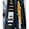 Original WO37 Eins-zu-Eins-Strukturmodell BB Professionelles hohe Saxophon weiße Kupfergold-plattiertes B-Tune SAX Instrument