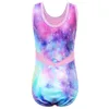 Children Girls Dancewear Cute Sleeveless Dance Dress Light Colorful Shiny One-Piece Tank Kids Teens Pattern