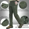 Calças de carga homens, múltiplos bolsos leves de calças táticas à prova d'água seca rápida e respirável masculina casual verão G220507
