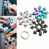 Portable Openers Hex Wrench Multipurpose Spanner Multi Pocket Tool 18 In 1 Mini Snowflake Camp Survive Outdoor Hike Key Ring