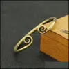 Vintage Copper Błyszczący Handmade Mosiądz Bransoletka Tight Hoop Otwarcie Biżuteria Biżuteria Dla Kobiet Regulowane Bransoletki Antique Drop Dostawa 2021 KP