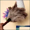 Dusters Household Cleaning Tools Housekee Organization Home Garden Anti-Static Ostrich Feather Fur Wooden Handle Brush Duster Dust Tool Me