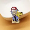 Sevimli çizgi film rick broş pikap anime metal rozet pin hediye iyi arkadaşlar için allmatch mücevher5150730