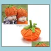 New Arrival Baby Pumpkin Hats Crochet Knitted Kids Po Props Infant Costume Winter Halloween Gift Drop Delivery 2021 Caps Accessories Baby