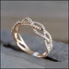 Band Rings smycken Zircon Twist Geometric Ring Fashion Lady Luxury Design Wedding Party Drop Delivery 2021 OGBX2