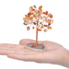 Mini Crystal Money Tree Arts and Crafts Filo rame Agate Base GEMSTONE REIKI CHAKRA FENG SHUI DECO