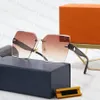 Óculos de sol fashion designer óculos de sol quadrado sem aro adumbral para homem mulher 6 cores