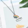 Trendy Emaille versilbert Regenbogen beste Freunde Freundschaft Halskette Freund Kinder Schmuck Geschenk Großhandelspreis