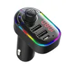 C12 araba mp3 Bluetooth Player FM Verici Renkli Atmosfer Solunum Işık PD Daul USB Hızlı Şarj Cihazı