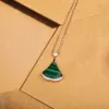 Luxury necklaces designer jewelry Fan shape divas dream necklace Red Green Chalcedony Gold rose platinum Chains for women trendy Wedding diamonds Multiple colors