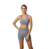 style 2pcs/set Women Seamless Leggings Yoga Set Gym Clothes Sports Bra Fitness Top High Waist Suits sports shorts+bra 220330