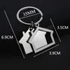 Modern House Home Nyckelring Metal Hollow Out Key Ring for Women Bag Charm Car Unisex Christmas Present Present Jewelry