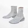 Mens Womens Split Toe Acle Boots Женщины черные кожа