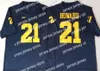 Maglia 2019 NCAA 150th Michigan Wolverines # 4 Jim Harbaugh 5 Jabrill Poivers 21 Desmond Howard 2 Carlo Kemp Jake Moody Blanc jaune maglie