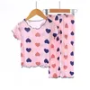 Summer Children's Pajamas Sets Love Pijamas for Girls Air-conditioning Clothes Toddler Sleepwear Kids Home Clothing Sets 220706