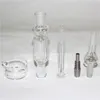 Hete mini -waterpijp nector bongkit 10 mm dab stro pijp olievertels 21 cm lengte glazen waterpijp titanium tip