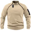 Men's Hoodies Sweatshirts Men Tactical Outdoor Jackets Autumn Casual Stand Collar Zipper Windproof Oversized Tops Male Solid Thick Fleece Warm Pullovers 230206