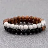 Beaded Strands DOUVEI Fashion Natural Wood Beads Bracelets White&Black Matte Onyx Prayer Bead Bracelet Women Wooden Yoga Jewelry Fawn22