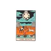 Tarot-Brosche im dunklen Stil, Zwillinge, schwarze Katze, heiße Sonne und Pferd, Metallabzeichen, alternative kreative Anstecknadel