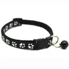 Colliers d'empreintes de pas Pet Patch Dog Collar Cat Single with Bell Easy to Find laisses Longueur Réglable256H