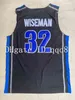 NC01最高品質1 32ジェームズワイズマンジャージーメンフィタイガース高校映画バスケットボールジャージーグリーンスポーツシャツS-XXL