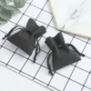 Small Microfiber Drawstring Pouches Black Jewelry Organizer Ring Earrings Necklace Gift Bags for Christmas Party Packaging