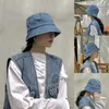 Berretti Cappello da pescatore con protezione solare hip-hop in denim lavato vintage unisex giapponese