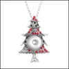 Arts And Crafts Christmas Series Tree Snowman Snap Button Pendant Necklace Fit 18Mm Snaps Buttons Jewelry Necklaces F Sports2010 Dhzx5