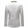 オスのシングル胸のスリムフィットスーツジャケットヴィンテージスタイルファッションフローラルプリントパーティーブレザーメンプラスサイズのファッションジャケット220514