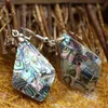 Dingle ljuskronor magiskat bohemisk stor skal tricolor abalone mosaikklockör örhängen kreativ gåva öronhook örondropdangle