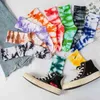 2022 Novo Tie Dye Socks Long Tube Sports Sports Trend Ins Socks Men Casal de algodão puro Casal médio Hook 8b
